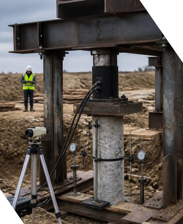 Статические испытания свай с оформлением отчета в Мариинске