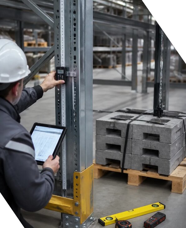Испытание стеллажей на прочность и безопасность в Мариинске